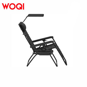 Tumbona plegable Woqi para exteriores, de malla negra, reclinable, con toldo, para piscina, playa y jardín. - Product Image 4