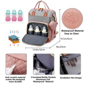 Sac imperméable pour bébé avec lit moustiquaire organisateur de couches maman couche sac à main extérieur voyage en plein air femmes fourre-tout sac à couches - Product Image 1