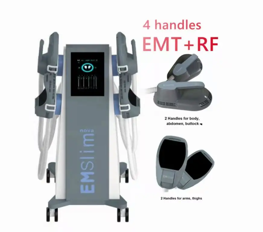 جهاز تنحيف الجسم بشاشة rf ems/7 تسلا EMS لتنحيف الجسم وتشكيل وتشكيل العضلات وتحفيز جهاز حرق الدهون