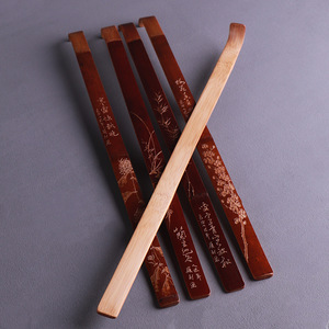 Bamboo Back Scratchers Hand Carved With Floral Design Antique Collectible Craft Gift - Product Image 2