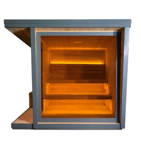 Sauna finlandaise traditionnelle en bois d'épicéa massif, moderne, noire, imperméable, pour 4 à 6 personnes, modèle HELIUS. - Product Image 5