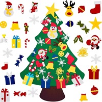 AYOYO Nouvelle Décoration Murale Arbre de Noël en Feutre DIY Fait Main Jouet Décoration de Noël Autocollants Muraux 3D Arbre de Noël en Feutre