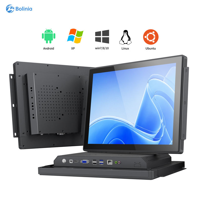 Bolinia/OEM Industrial All in One PC 15" Capacitive/Resistive Touch Screen 4GB/8GB/16GB RAM 128GB SSD (Optional 512GB/1TB HDD)