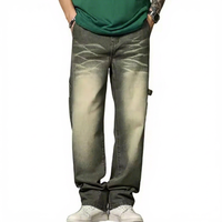 Jeans Anchos de Hombre Transpirables y Lavados, Hechos en Fábrica, Venta Caliente, Personalizables para Invierno, Verano y Otoño, al por Mayor, de la Mejor Calidad