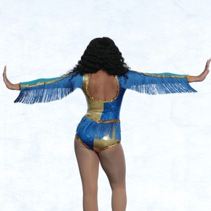 Tenues de majorettes en tissu métallisé doré, costumes de batonnage, costumes de danse avec strass et paillettes argentées pour femmes - Product Image 3