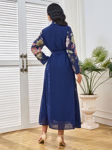 Abito a Tunica <span class=keywords><strong>per</strong></span> Donne Mediorientali, Stile Etnico Libico Musulmano con Ricami e Motivi Floreali, Traspirante e alla Moda <span class=keywords><strong>per</strong></span> la Primavera - Product Image 3