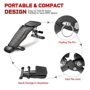 Panca per Pesi Regolabile Pieghevole in Acciaio Legato Nero da 300Kg/661Lb, Attrezzatura Fitness con Logo Personalizzato OEM a Prezzo Conveniente - Product Image 3