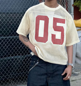高品質 カスタム アスレチック サッカー ベースボール フットボール バスケットボール ストリートウェア 衣装 Tシャツ スポーツ ボクシー メッシュ ジャージ - Product Image 3