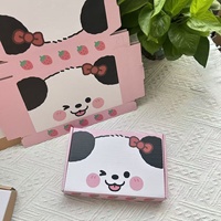 Boîtes d'expédition écologiques réutilisables et portables pour chiots mignons, roses, fraises, brunes, Corgi, en kraft, recyclables, pour emballage cadeau