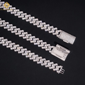 Gold Plated Moissanite Tennis Necklace 925 Sterling Silver Cuban Chain Hip Hop Style VVS Moissanite for Men Women - Product Image 4