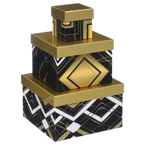 Grande Scatola Geometrica Nera/Oro - Product Image 1