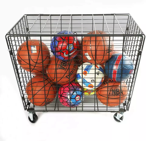 Keranjang Penyimpanan Bola Garasi, Troli Penyimpanan Bola Olahraga, Lemari Bola Basket untuk Pengatur Peralatan Sekolah dengan Tutup - Product Image 1