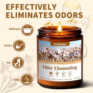 Odor Eliminating Soy <strong>Candles</strong> | 7 oz Hand-Poured Non-Toxic Cotton Wick Eliminates 95% Pet Bathroom Odors 50 Hours Burn Time - Product Image 4