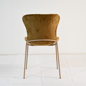 Chaises ergonomiques en velours à pieds métalliques, style scandinave moderne et minimaliste, vente en gros directe d'usine, pour cuisine, restaurant, table à manger - Product Image 6