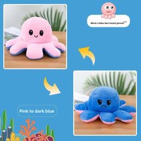 Peluche de Poulpe Réversible Double Face Réversible, Couette en Coton PP pour Anniversaire d'Étudiants