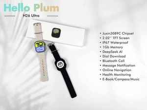 Montre <span class=keywords><strong>connect</strong></span>ée <span class=keywords><strong>Hello</strong></span> Watch 2026 avec écran OLED, 1 Go de ROM, Smartwatch H26 Ultra Plus - Product Image 4