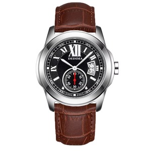 Montre mécanique analogique de luxe pour homme en acier inoxydable avec bracelet en cuir, étanche 3 ATM, lumineuse, date, style professionnel - Product Image 4