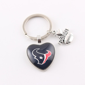 J'aime Football <span class=keywords><strong>NFL</strong></span> Football porte-clés 32 Football américain Logo coeur forme porte-clés pendentif en gros Souvenir cadeau pour les Fans - Product Image 5