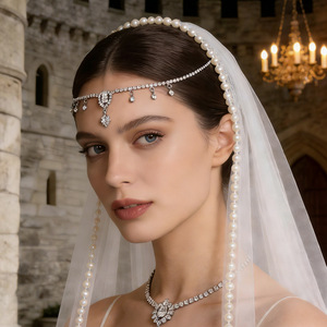 Hot Sale Elegant Silver Crystal Forehead Chain <strong>Headpiece</strong> Sparkling Bridal Maang <strong>Tikka</strong> for Bride Wedding Jewelry - Product Image 2