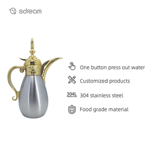 Venta directa de fábrica, <span class=keywords><strong>1000ml</strong></span>, café al vacío de lujo, acero inoxidable, 304 termos, tetera árabe Dallah - Product Image 4