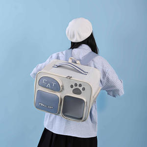 Рюкзак для домашних животных с принтом логотипа на заказ, модная сумка-Кроссбоди для кошек и собак, складная сумка через плечо с функцией переноски - Product Image 5