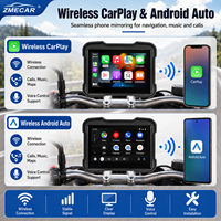 Écran de navigation pour moto étanche IP67, prend en charge le CarPlay sans fil, le BSD, la télécommande, le TPMS et l'enregistrement en boucle.