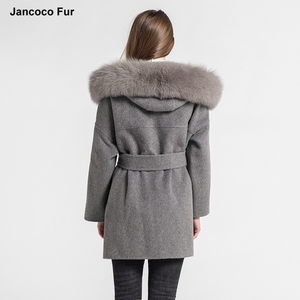 <span class=keywords><strong>Cappotto</strong></span> di lusso all'ingrosso della lana delle donne del <span class=keywords><strong>cappotto</strong></span> <span class=keywords><strong>con</strong></span> cappuccio della <span class=keywords><strong>pelliccia</strong></span> del cachemire della doppia faccia calda di inverno <span class=keywords><strong>con</strong></span> il collo di <span class=keywords><strong>pelliccia</strong></span> della volpe - Product Image 3