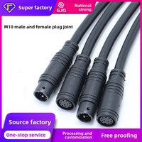 Connecteur de câble d'alimentation haute fréquence M10 étanche pour trottinette, 2 à 10 conducteurs, prise femelle en cuivre, connexion mâle pour trottinette