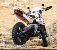 Bloques de Construcción de Motocicleta Todoterreno para Niños, Rompecabezas de Piezas Pequeñas, Juguete de Ensamblaje, Colección de Adornos
