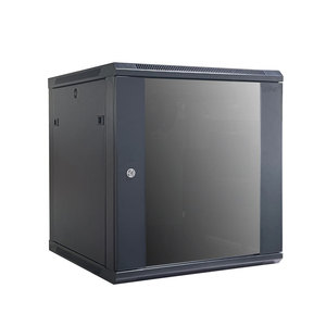 Prix d'usine, rack mural démontable de 19 pouces, 12U, largeur 600 mm, porte avant en verre avec ventilateurs - Product Image 1