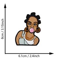 Patchs brodés thermocollants en sergé pour filles noires afro-américaines