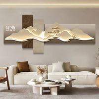 Horloge électronique décorative pour salon, nouvelle lampe LED en porcelaine de cristal Art Déco, peinture murale pour fond de canapé