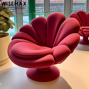 WISEMAX FURNITURE Chaise longue en fibre de verre en forme de <span class=keywords><strong>fleur</strong></span> avec couleur Tissu personnalisé Mobilier d'hôtel décoratif - Product Image 3