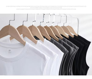 Chaleco Largo de Algodón Teñido Liso Estilo Hip Hop Personalizado para Hombre, 140g 230g, Impresión de Logotipo por Transferencia de Calor, Camisetas sin Mangas - Product Image 2