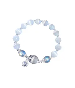 Origineel Ontwerp Witte Kat Oog Limoen Maanlicht Kristal Armband Bestie Armband