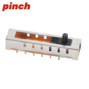 Interruptor Deslizante Vertical de 8 Pines y 6 Posiciones Pinch SS-16F01 1P6T con Terminal para PCB - Product Image 1
