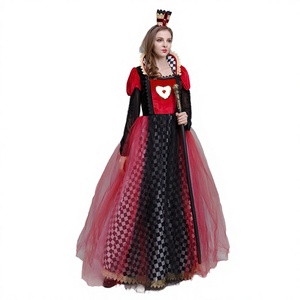 Disfraz <span class=keywords><strong>de</strong></span> Reina <span class=keywords><strong>de</strong></span> Corazones <span class=keywords><strong>de</strong></span> Alicia en el País <span class=keywords><strong>de</strong></span> las Maravillas, Vestido Rojo <span class=keywords><strong>de</strong></span> Reina Negra, Disfraz <span class=keywords><strong>de</strong></span> Halloween para Mujer Adulta, Anime, Poliéster - Product Image 4