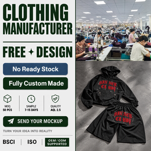 Custom OEM Factory High Quality Black Red Rhinestone Graphic Full Zip Hoodie And <b>Sweat</b> <b>Shorts</b> <b>Mens</b> Two Piece Set - Product Image 1