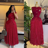 Ensemble jupe africaine sans manches, gilet à col en V et jupe longue plissée, tenue d'été élégante pour femme, idéal pour le bureau