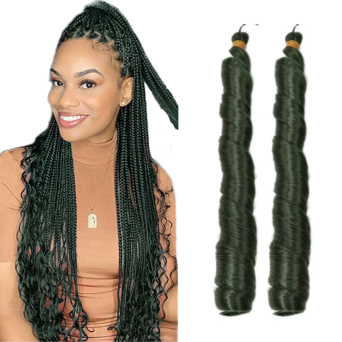 Extensiones de cabello trenzado de ganchillo sintético, mechones de 24 pulgadas y 150g de cabello trenzado en espiral, oferta