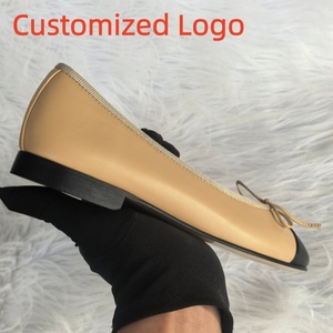 <span class=keywords><strong>Ballerines</strong></span> plates de luxe pour femmes, de qualité supérieure, en cuir d'agneau véritable, confortables et décontractées, chaussures plates pour femmes - Product Image 1