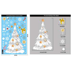 Ventana de nieve Pegatinas de Navidad Puerta de invierno Doble cara Reutilizable Estático Beso Corte Impermeable Brillo Etiqueta de vidrio - Product Image 5