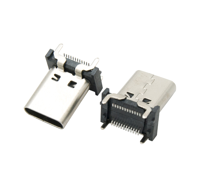 JBL-jinbilai USB3.1 24Pins Upright SMT C Female Socket Perpendicular Converter Phosphor Copper Material 5A Rated Non-Shielded