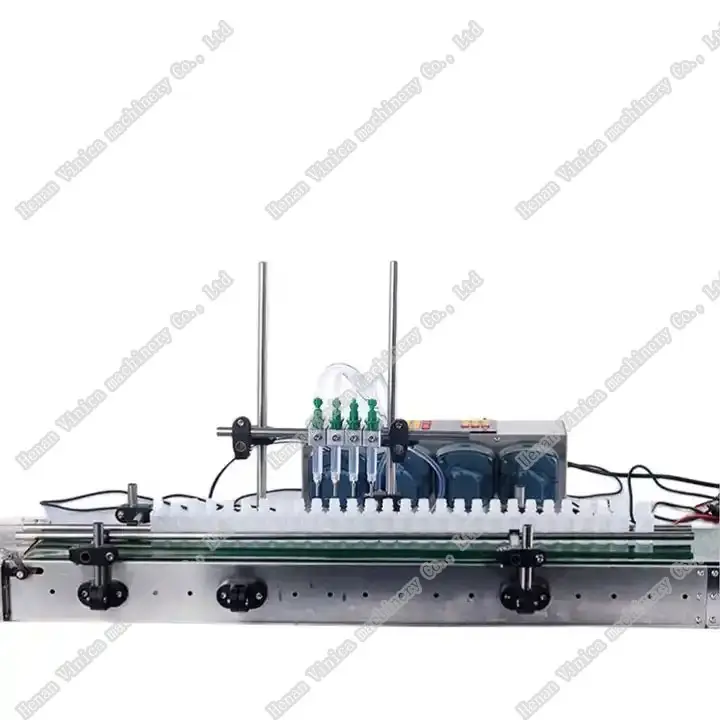 Four Filling Heads Automatic Assembly Line Perfume Essential Oil Peristaltic Pump Liquid Filling Machine