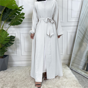 Luxe dubaï 2025 brodé Satin parole longueur femmes modeste musulman Abaya grande taille robe pour Eid Ramadan prière traditionnelle - Product Image 6