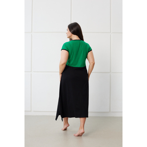 Camisón de Algodón 100% para Mujer al por Mayor, Cuello Redondo, Manga Corta, Cierre de Cremallera y Cordón, Suave y Transpirable, Tallas 48-66, ODM - Product Image 3