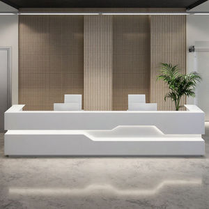 Mostrador delantero de oficina de mesa de recepción blanco de lujo moderno - Product Image 1