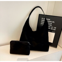 Sac fourre-tout vintage en cuir PU kaki résistant à l'eau pour l'automne et l'hiver, ensemble de mini-sacs à maquillage, fermeture éclair, poignée unique, sac à main tendance pour femmes