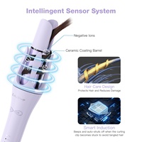 Lena Design breveté Baguette à friser rotative ionique Fer à friser électrique en céramique Bigoudi automatique Waver