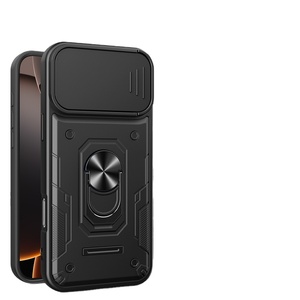 Coque de téléphone en TPU+PC avec protection d'objectif coulissante et anneau métallique rotatif pour OnePlus 15R/ACE5 Pro/<span class=keywords><strong>N300</strong></span>/Nord CE5/15/ACE5 - Product Image 1